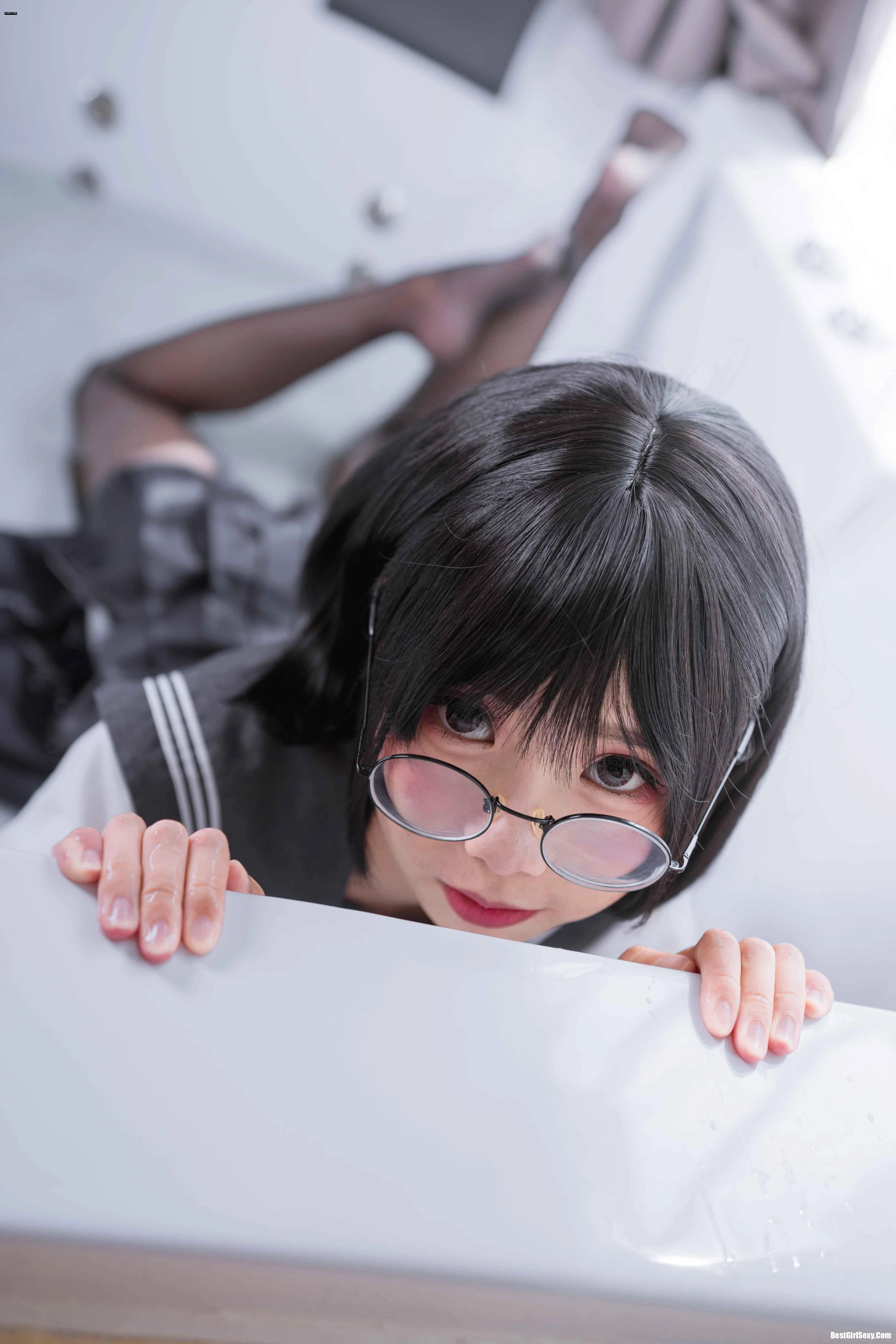 面饼仙儿 NO.016 The girl in the brain black silk JK - 第 14 张高清写真大赏