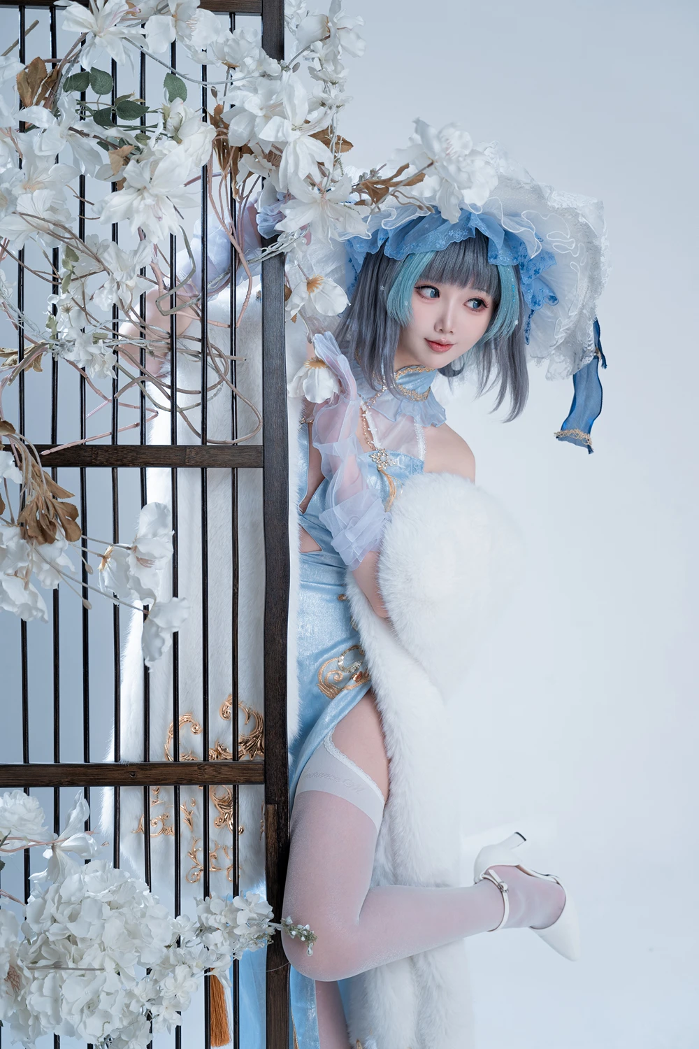 面饼仙儿 – 碧蓝航线-柴郡猫猫蓝旗袍 - 第 17 张