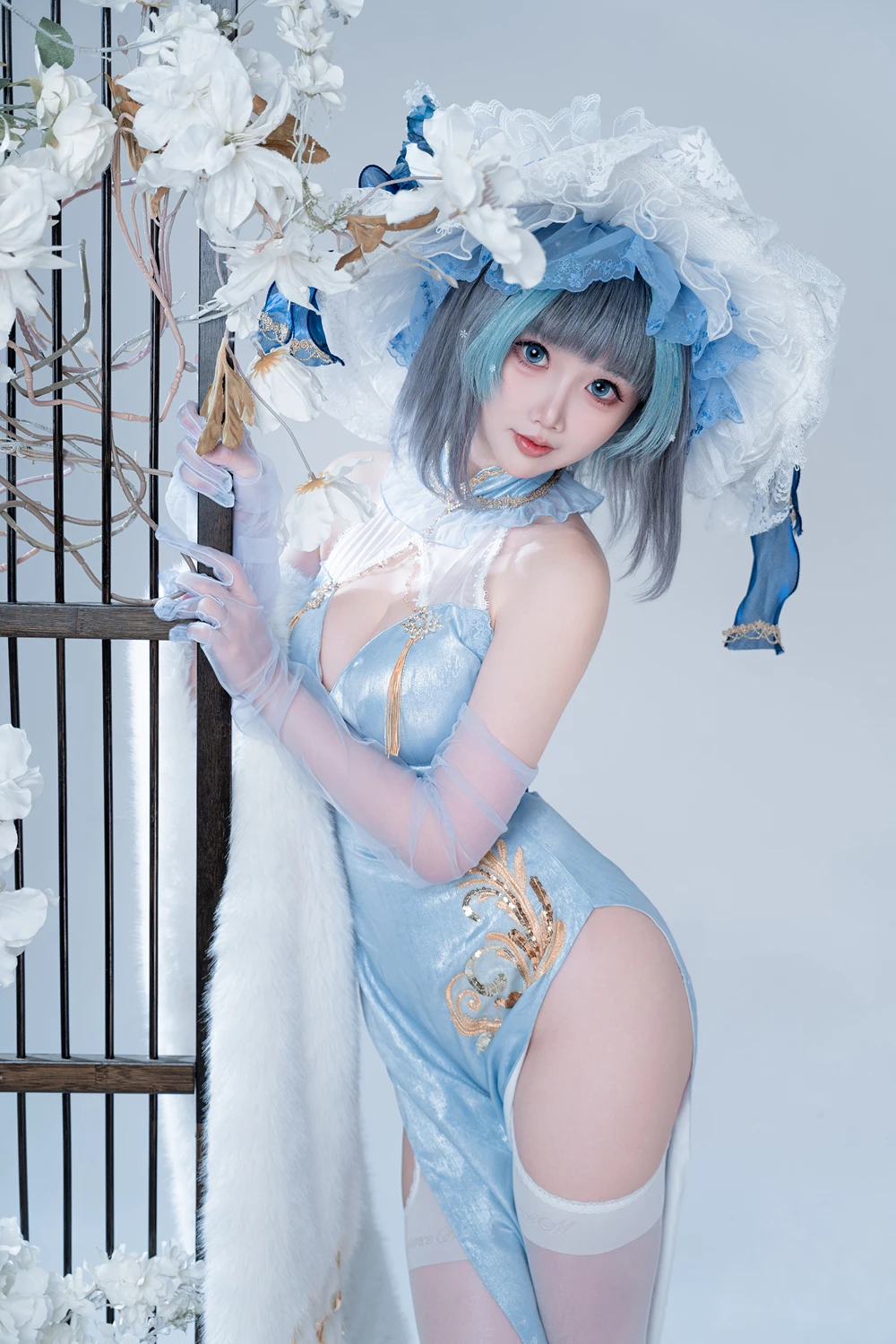 面饼仙儿 – 碧蓝航线-柴郡猫猫蓝旗袍 - 第 19 张