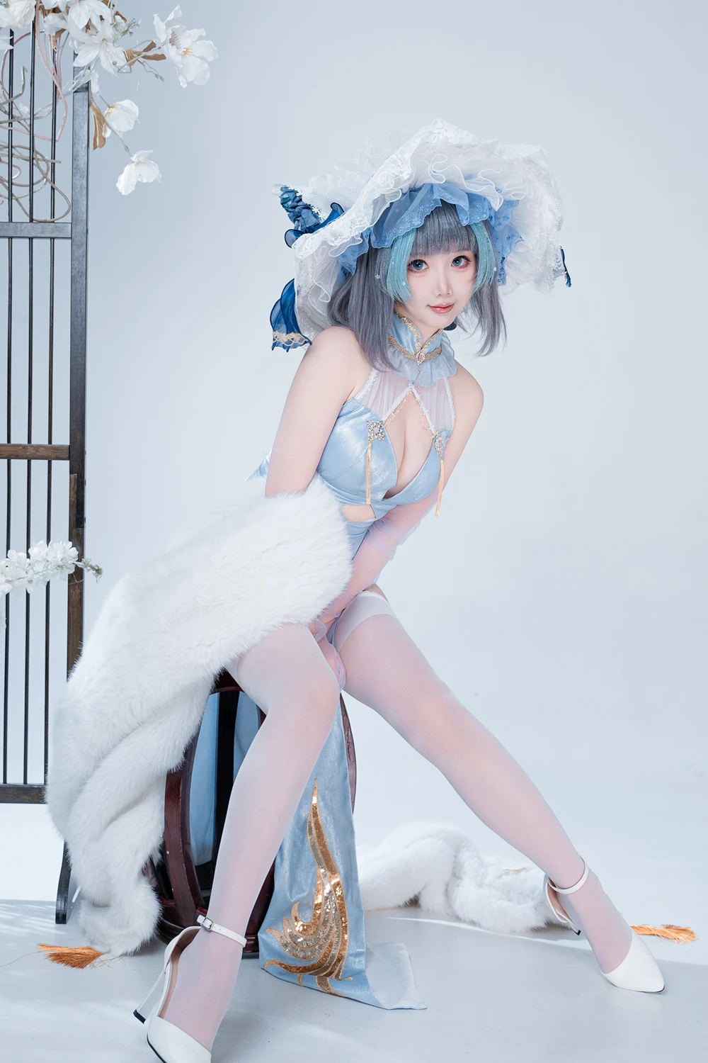 面饼仙儿 – 碧蓝航线-柴郡猫猫蓝旗袍 - 第 21 张