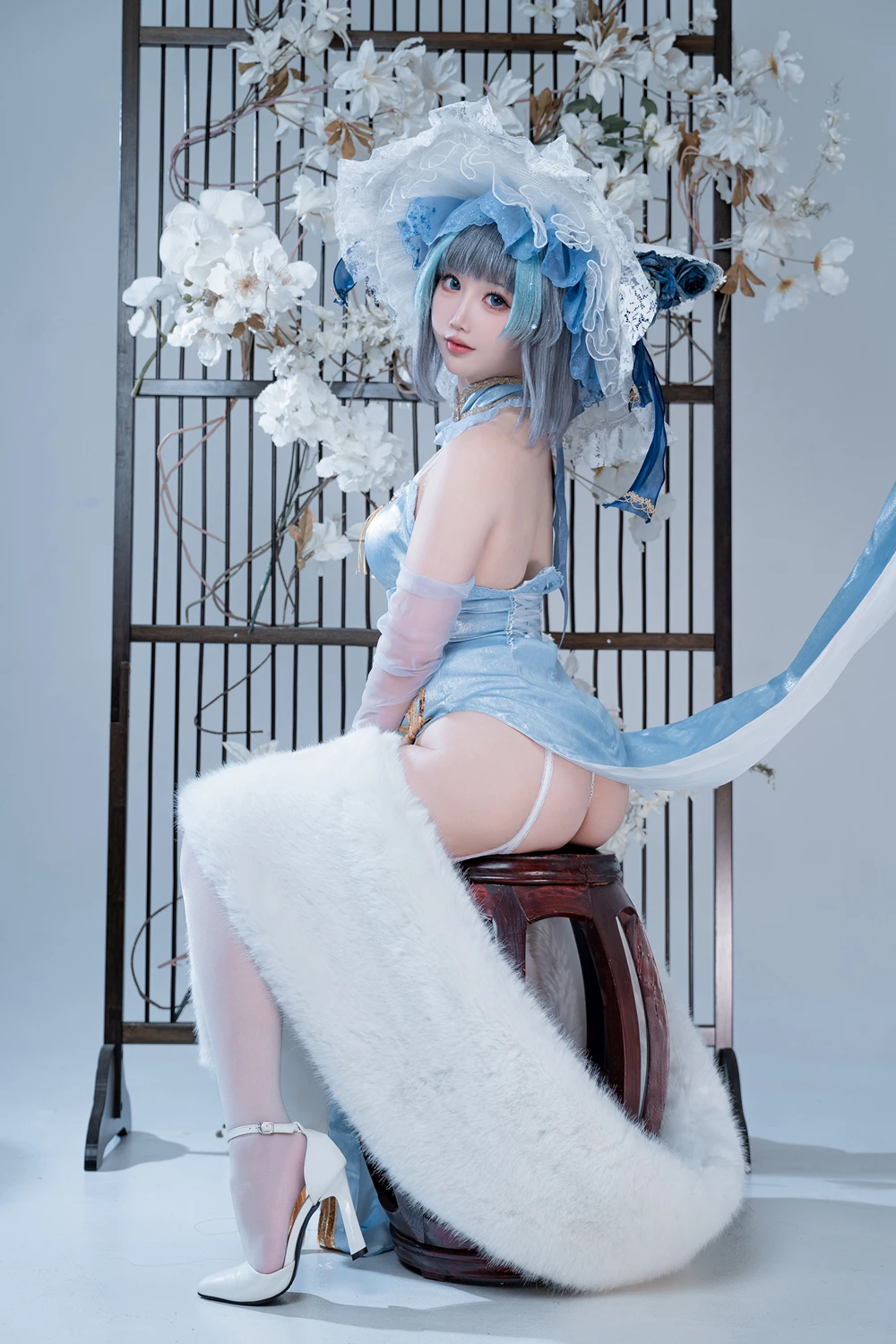 面饼仙儿 – 碧蓝航线-柴郡猫猫蓝旗袍 - 第 28 张