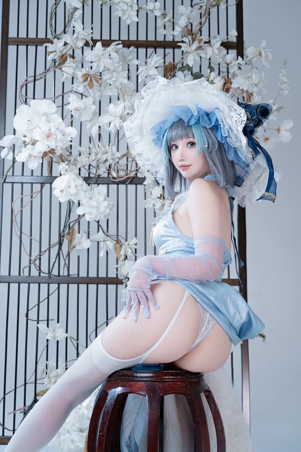 面饼仙儿 – 碧蓝航线-柴郡猫猫蓝旗袍 - 第 30 张